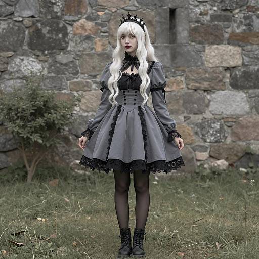 Gothic Fashion Portrait in Nature