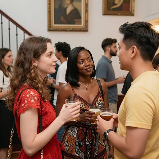 Vibrant Social Gathering with Diverse Friends