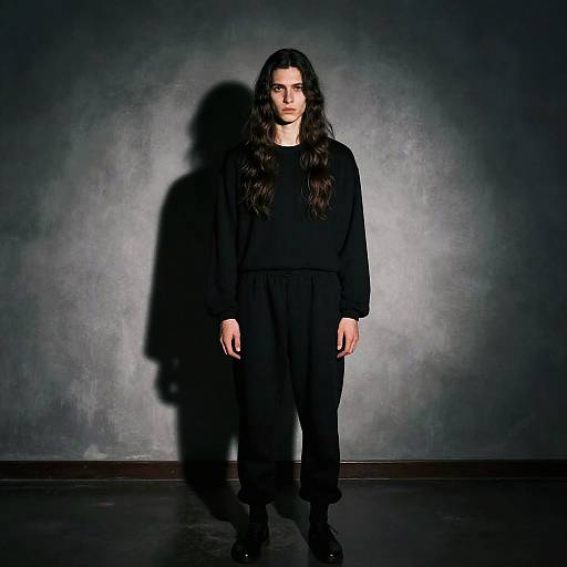 Mysterious Figure with Long Shadow