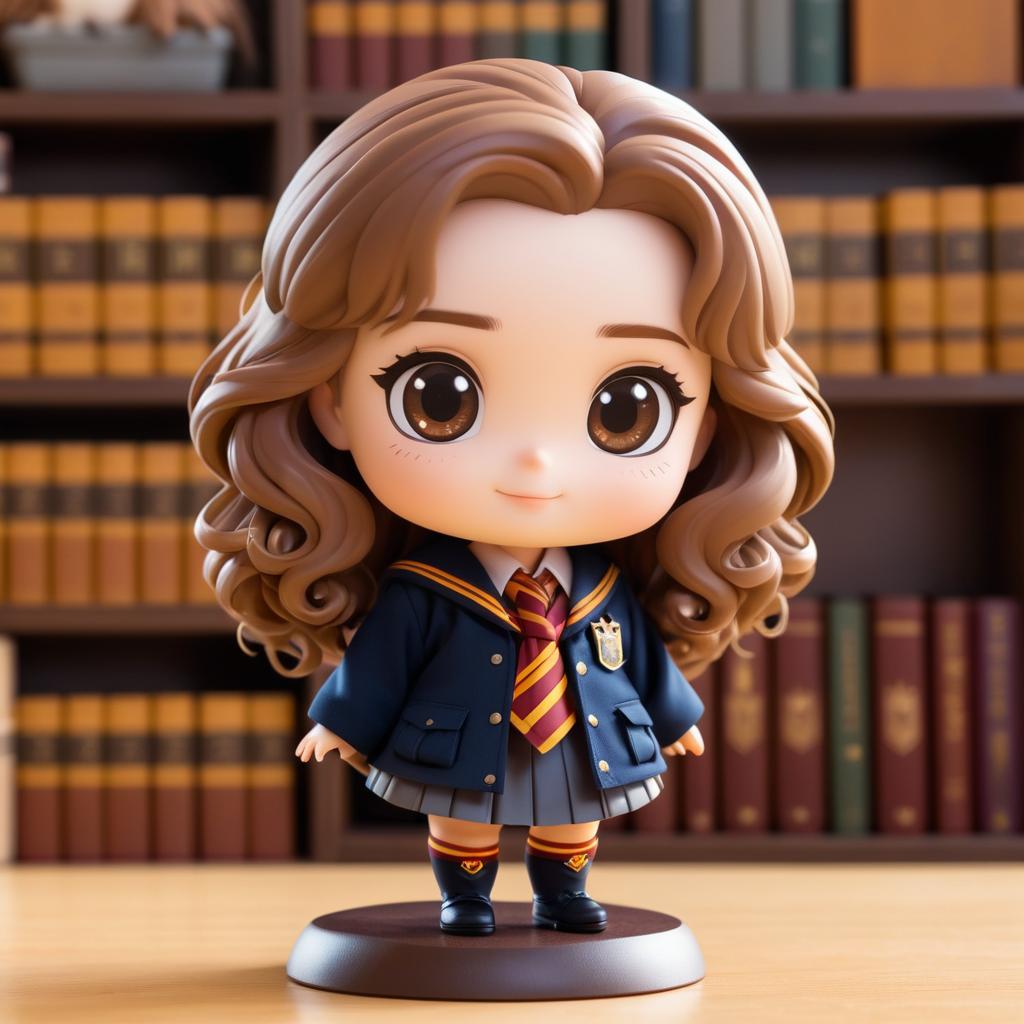 Chibi Hermione Granger with Pet Owl