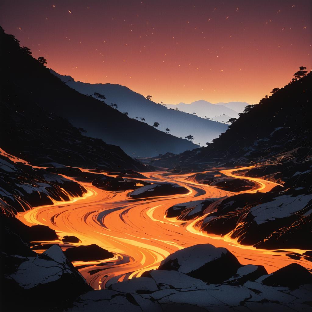 Ethereal Molten Ravine at Dawn