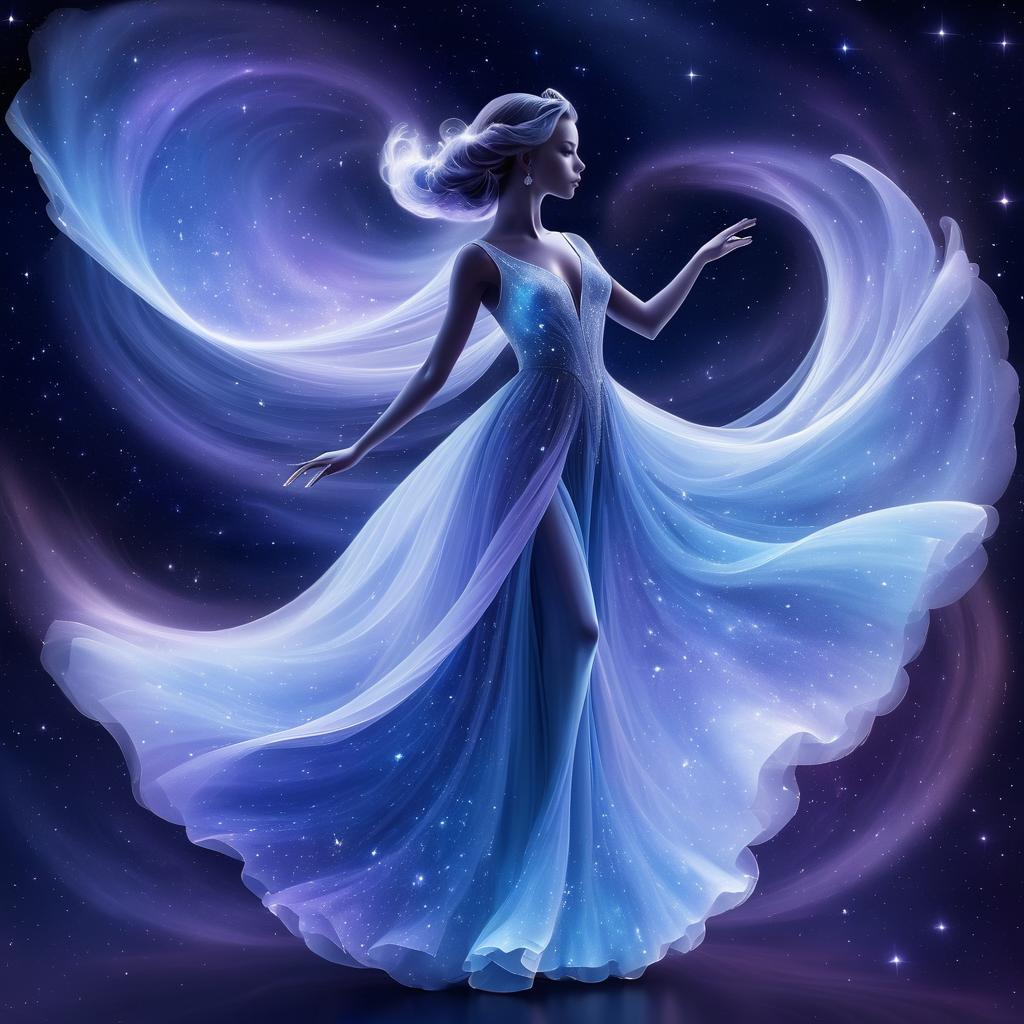 Dancing Nebula: Ethereal Cosmic Elegance