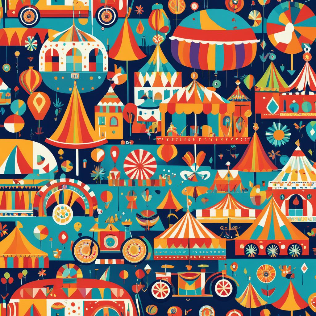 Whimsical Carnival in Vibrant Pop-Art Colors