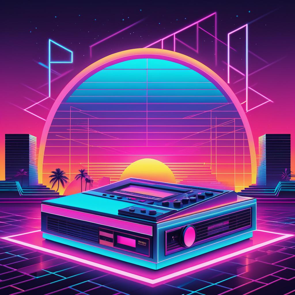 Vibrant 80s Synthwave Retro Design