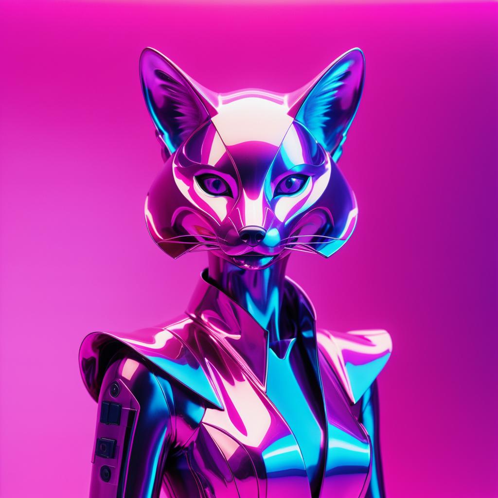 Surreal Cybernetic Fox Portrait