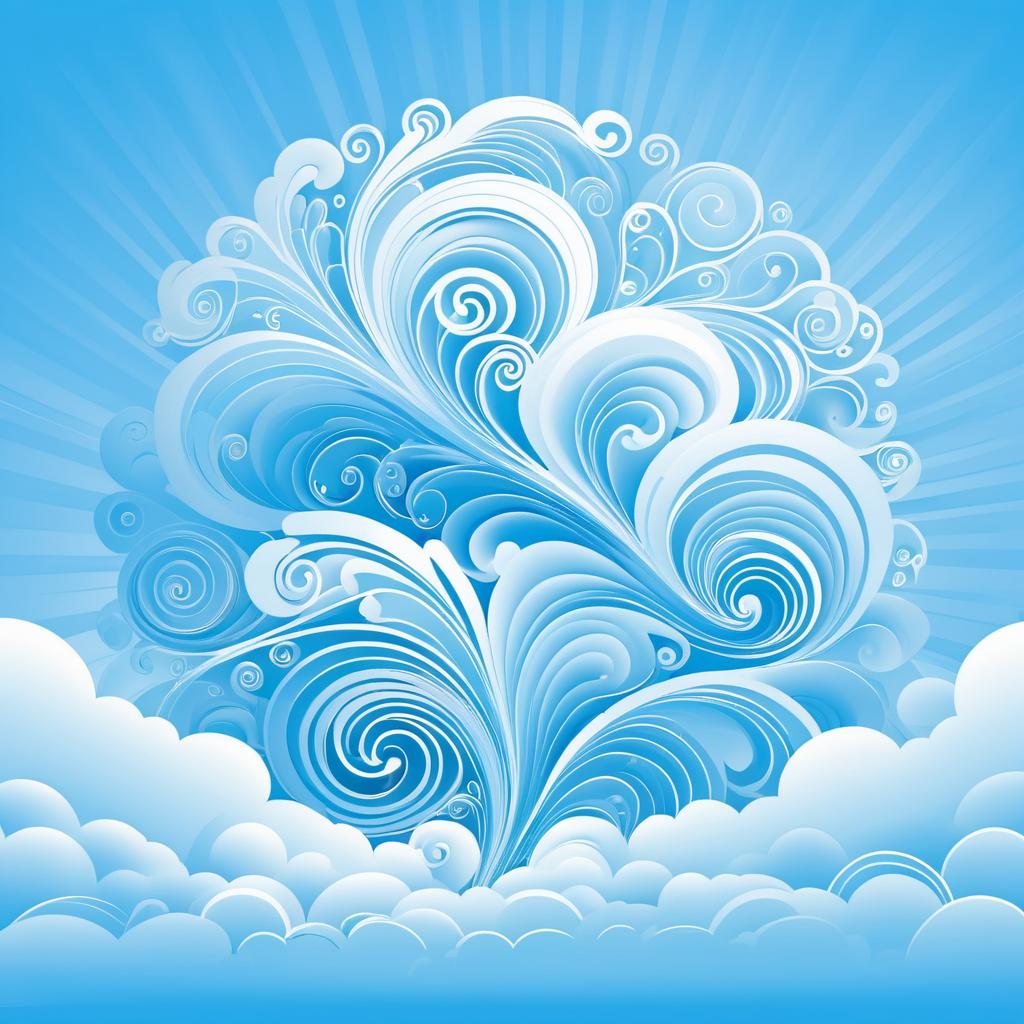 Dreamy Whimsical Cloud with Abstract Swirls