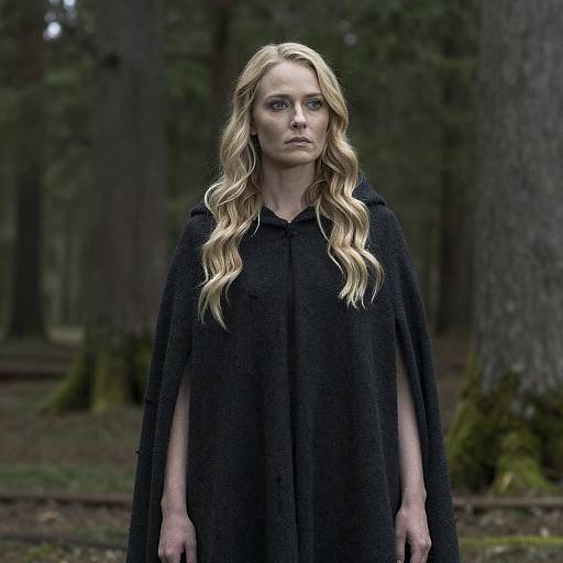 Wavy Blonde Woman in Mossy Forest