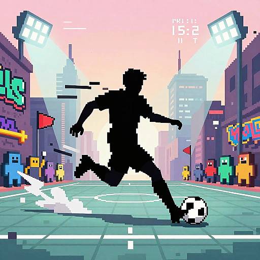Pixel Art Punk Soccer Slide Tackle