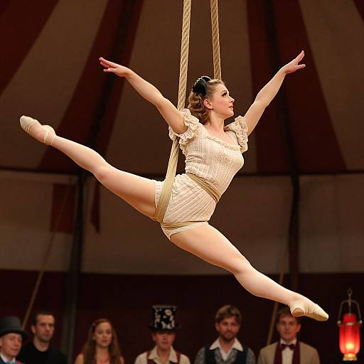 1930s Female Aerialist Mid-Leap