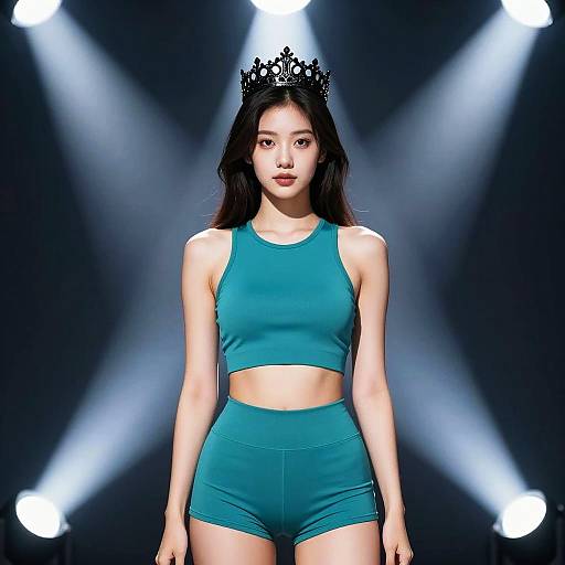 Regal Confidence Under Spotlight Beams