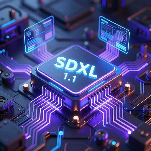 High-Res 3D AI Silicon Chip