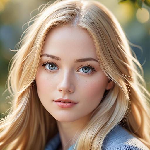 Photorealistic Portrait of Blonde Woman