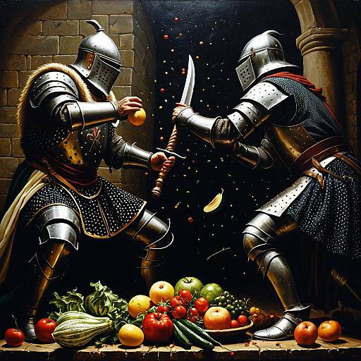 Benday Dots Medieval Produce Battle