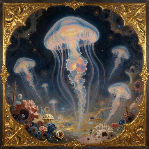 Gilded Rococo Astral Jellyfish Dreamscape