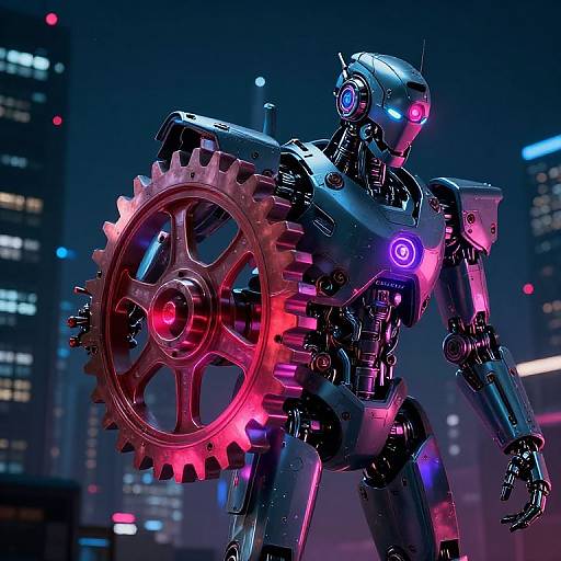 Cyberpunk Robot Activating Gear 5