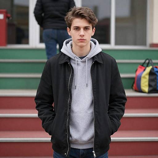 Urban Scene with a Young Man