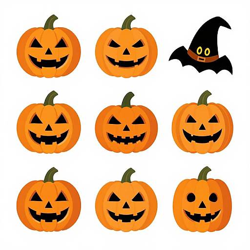 Halloween Faces Vector Art