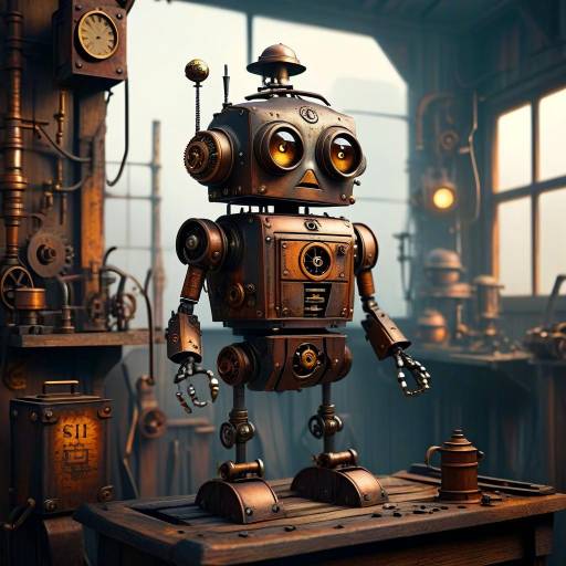 Rustic Steampunk Automaton in Workshop