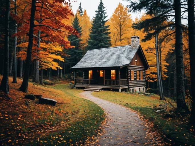 Cozy Fall Cabin in the Woods