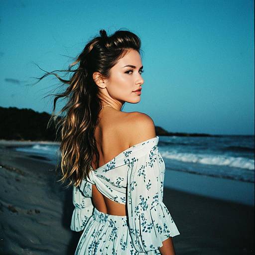 Elegant Half-Up Twist at the Beach