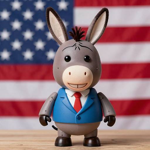 Robot Donkey Politician with American Flag