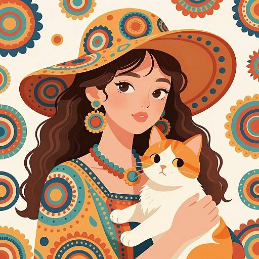 Vibrant Digital Illustration of a Woman