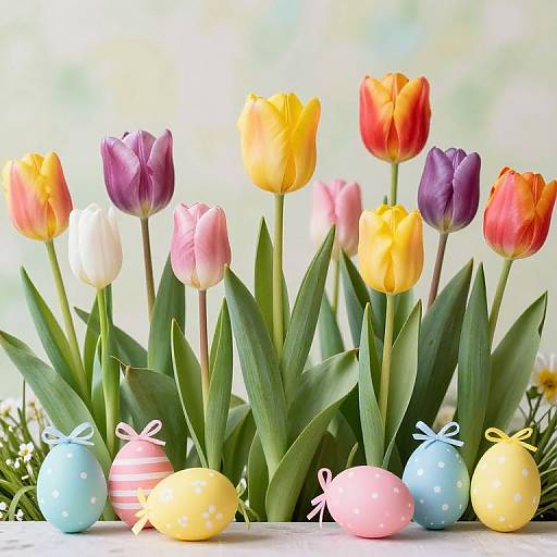 Spring Renewal with Tulips and Easter