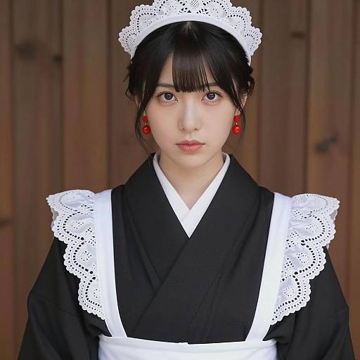 Elegant Shinobu Kocho in Maid Outfit
