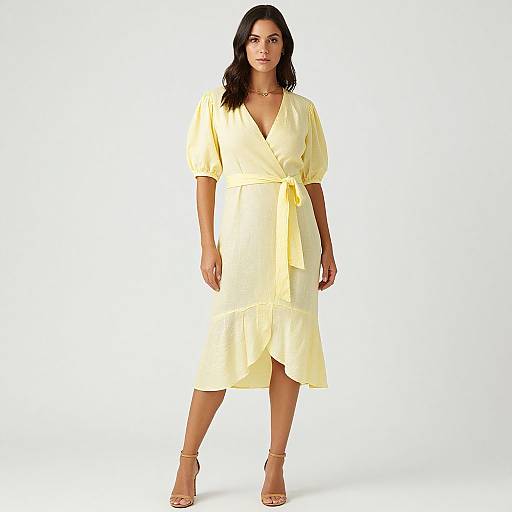 Contemporary Chic Woman in Yellow Dress