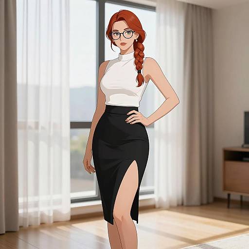 Confident Woman in Modern Comic Style