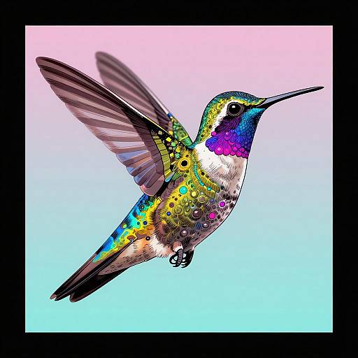 Surreal Bioluminescent Hummingbird Artwork