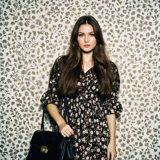 Chic European Woman in Floral Dress
