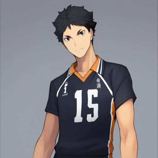 Illustration of Akaashi keiji, haikyuu!! in the style of Shizuma yoshinori