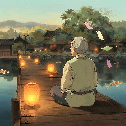 Spirited Away-Inspired Serene Koi Dock