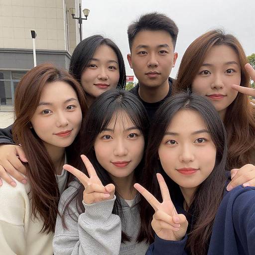 Casual Group Photo of Five Friends