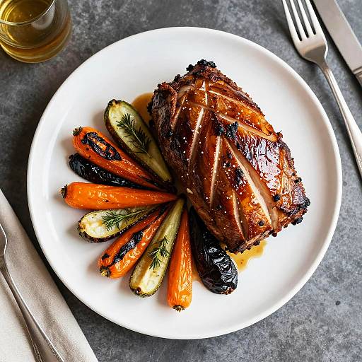 Artistic Overhead Carved Roast Display