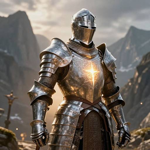 Heavily Armored Paladin in Fantasy