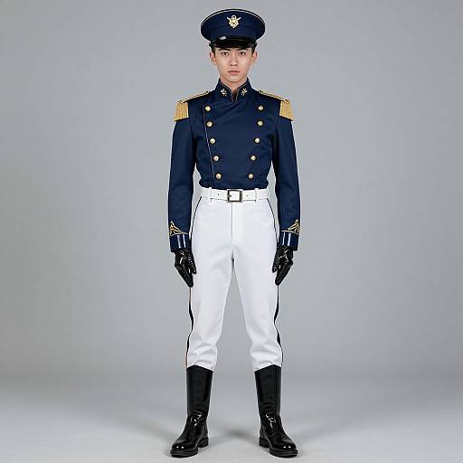 Realistic Male in Latex Military Uniform