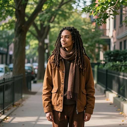 Calm Person with Dreadlocks in Nature