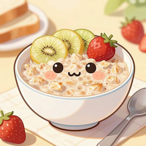 Cute Cartoon Porridge Bowl