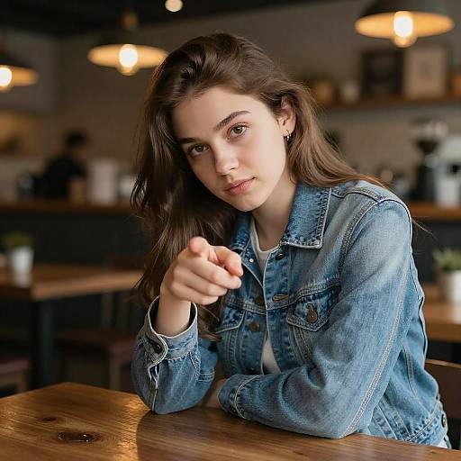 Young Woman in Cozy Café