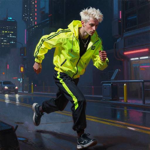 Neon Street Racer in Cyberpunk City