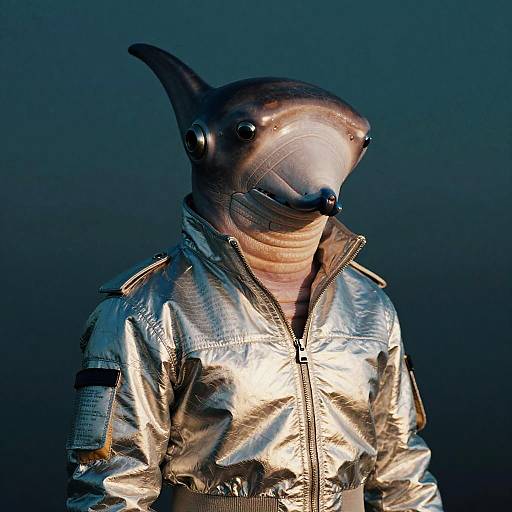 Biomechanical Manta-Human Hybrid Portrait