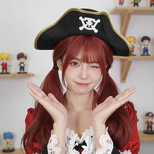Young Red-Haired Pirate Woman Portrait