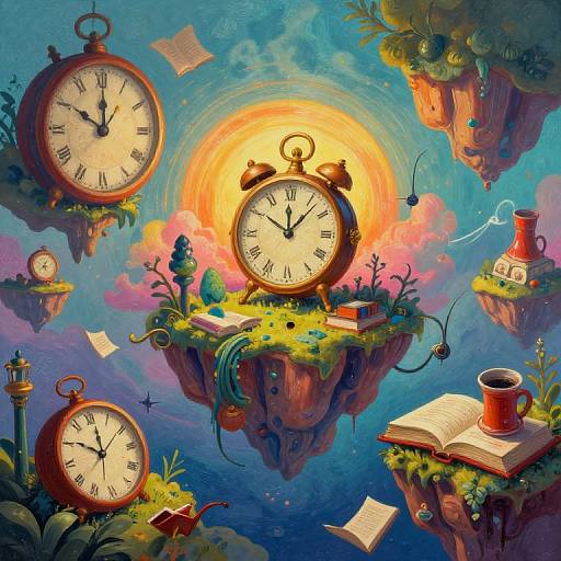 Surreal Dreamscape with Symbolic Elements