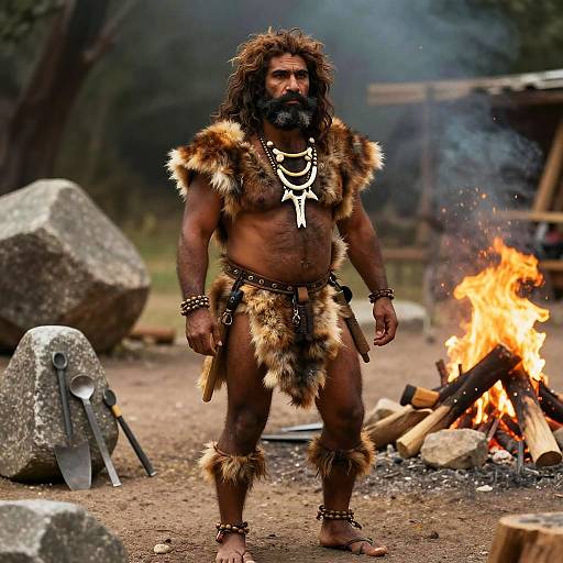 Hyperrealistic Prehistoric Caveman Style