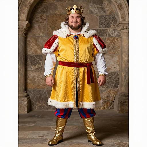 Plus Size Man in Regal Medieval King Costume