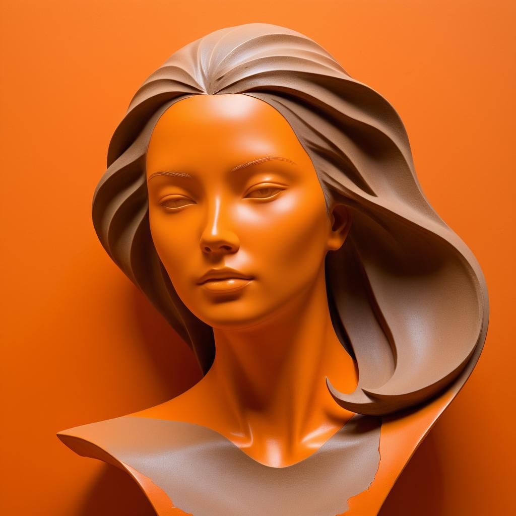 Dynamic Surrealist Ceramic Woman Sculpture