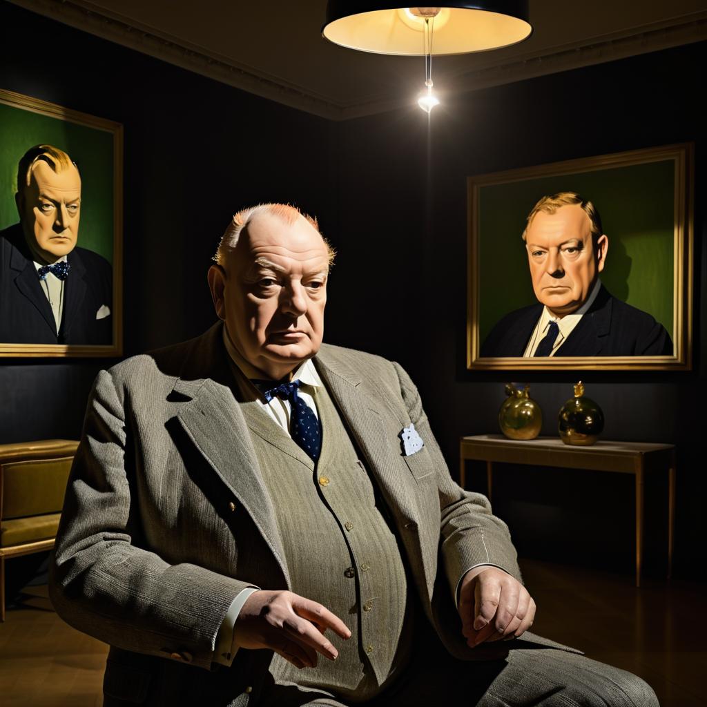 Dramatic Portrait of Winston Churchill