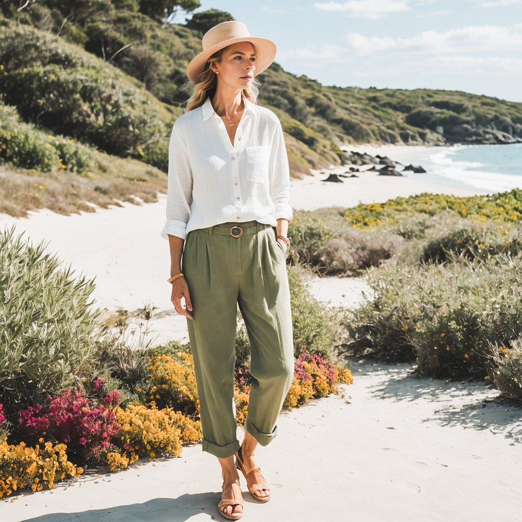 Coastal Minimalist Linen Outfit Inspiration